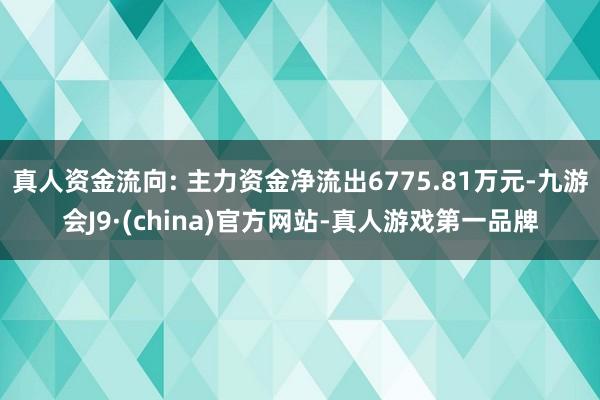 真人资金流向: 主力资金净流出6775.81万元-九游会J9·(china)官方网站-真人游戏第一品牌