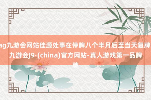 ag九游会网站佳源处事在停牌八个半月后至当天复牌-九游会J9·(china)官方网站-真人游戏第一品牌